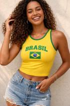 Camisa Do Brasil Basica Barata Cropped Feminino Regatinha Basica Baby Look Da Copa Camisa Do Brasil Basica Barata Cropped Feminino Regatinha Basica Baby Look Da Copa