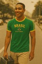 Camisa do Brasil Bordada Adulto masculina