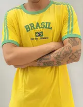 Camisa do Brasil Bordada Adulto Unissex Retrô Torcedor Copa