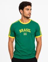 Camisa Do Brasil Bordada Bandeira Torcedor