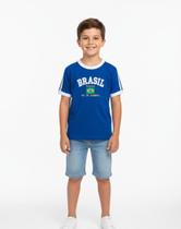Camisa do Brasil Bordada Infantil Unissex