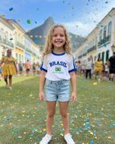 Camisa do Brasil Bordada Infantil Unissex
