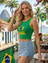 Camisa Do Brasil Camiseta De Time Do Brasil Feminina Cropped Da Copa Camisa Do Brasil Camiseta De Time Do Brasil Feminina Cropped Da Copa