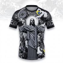 Camisa do Brasil Camiseta Unissex Dry Fit Estampada Cristo Redentor Esportiva Academia Treino