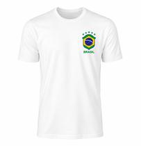 Camisa do Brasil Copa do Mundo Malha Fria Bandeira cor:BrancoTamanho:GG