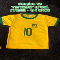 Camisa do Brasil Torcedor Infantil Tamanho 04 Anos Copa do Mundo Criança Bebê - Ola Fashion