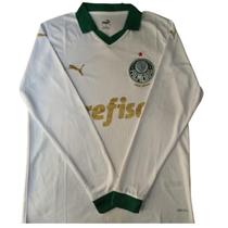 Camisa do Palmeiras Manga Comprida 24 25 Masculina Torcedor Branco