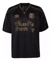 Camisa do Santos Charlie Brown Jr. Preta e Dourada 2024 / 25