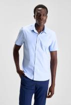 Camisa Docthos Slim Manga Curta Fil a Fil Mercerizadas