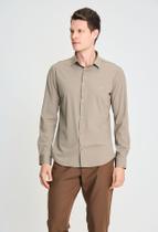 Camisa docthos slim manga longa malha listrada tech