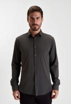 Camisa docthos slim manga longa malha piquet tech