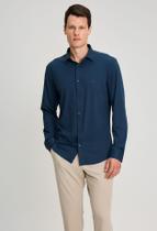 Camisa docthos slim manga longa malha quadriculada tech