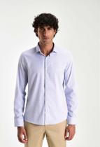 Camisa docthos slim manga longa poliamida micro xadrez