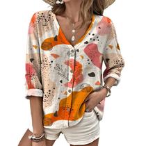 Camisa Domirica Oversized Button Up Feminina de Manga Comprida