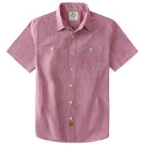 Camisa Dubinik masculina de manga curta Chambray rosa escuro tamanho L Camisa Dubinik masculina de manga curta Chambray rosa escuro tamanho L