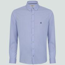 Camisa Dudalina Slim Mini Print Pr26 Azul Masculino