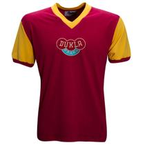 Camisa Dukla Praga 1960s Liga Retrô Vermelha e Amarela G