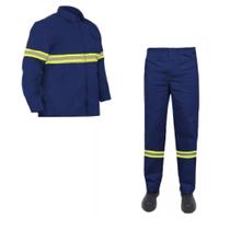 Camisa e Calça Conjunto Refletiva Anti-chamas NR10 Azul-Marinho