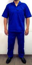 Camisa e calça de trabalho em brim azul royal construção civil indústria serviços em geral Camisa e calça de trabalho em brim azul royal construção civil indústria serviços em geral