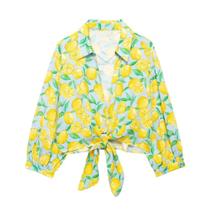 Camisa e Shorts Femininos Verão 2024 - Estilo Britânico em Linho Limão