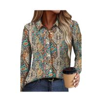 Camisa Elegante De Manga Longa Para Mulheres, Blusa Casual De Moda, Top Para Férias E Fim De Semana