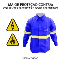 Camisa eletricista nr10 azul royal