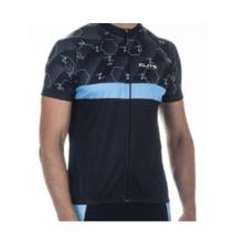 Camisa Elite Ciclista Forro Masculina Tam G Preto / Celeste