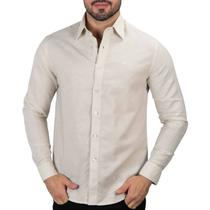 Camisa Ellus Classic Linen Blend Areia Camisa Ellus Classic Linen Blend Areia
