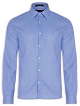 Camisa Ellus Masculina Regular Linen Like Classic Italian Azul