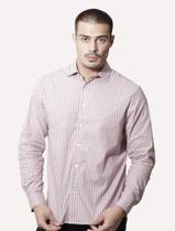 Camisa Ellus Masculina Tricoline Siena Slim Italian Classic Listrada Rosé