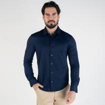 Camisa Ellus Slim Tech Dry Azul Marinho