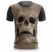 Camisa em Estampa 3D de Caveiras Camiseta Masculina Full