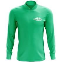 Camisa Esportiva Com Uv50 Makis Fishing Clean Color Verde Barcelona MK-16