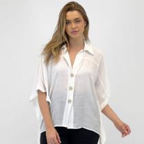 Camisa Esquire Ampla Manga Curta Feminina