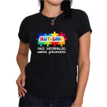 Camisa estampa autismo babylook feminina plus size atípico blusa inclusão menos preconceito Camisa estampa autismo babylook feminina plus size atípico blusa inclusão menos preconceito