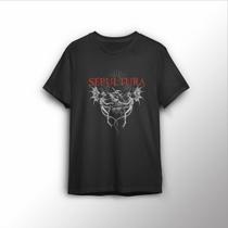 Camisa Estampa Banda De Rock Sepultura, Referencia Coração Camisa Estampa Banda De Rock Sepultura, Referencia Coração