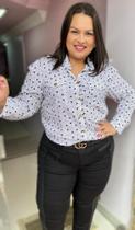 Camisa estampada branca/preta Camisa estampada branca/preta