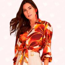 Camisa Estampada Det. Botões - Moda Casual Chic Camisa Estampada Det. Botões - Moda Casual Chic
