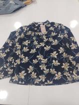 Camisa Estampada Feminina Adulta P ao GG Camisa Estampada Feminina Adulta P ao GG