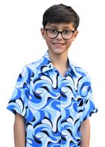 Camisa Estampada Floral Infantil Manga Curta Viscose