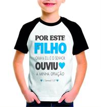 Camisa Estampada Infantil Personalizada Frase Filho Oração