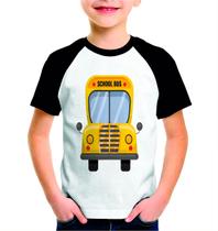 Camisa Estampada ônibus Escolar Infantil Personalizada