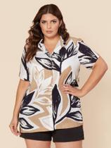 Camisa estampada plus size feminino