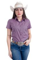 Camisa Fem. Manga Curta Texas Farm - Cafc050 - Do Pp Ao Xg - Xadrez