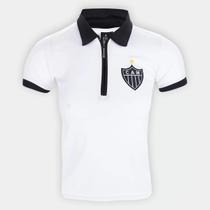 Camisa Feminina Atlético Mineiro Polo Branca Zíper