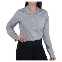 Camisa Feminina Autenticada ML Listrada Cinza Escura - 7664