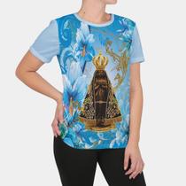Camisa Feminina Azul Nossa Senhora Aparecida - Fruivita