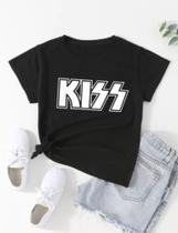 Camisa Feminina Baby Look Banda De Rock Kiss