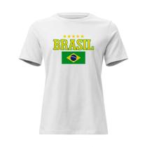 Camisa Feminina Baby Look Brasil Bandeira e Estrela - Estilo e Conforto Camisa Feminina Baby Look Brasil Bandeira e Estrela - Estilo e Conforto