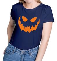 Camisa Feminina Baby Look Halloween Abóbora Novidade 100% Algodão